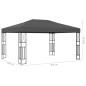 Pavillon mit LED-Lichterkette 3x4 m Anthrazit Stoff Pavillon mit LED-Lichterkette 3x4 m Anthrazit Stoff