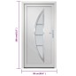 vidaXL Haustür Weiß 98x208 cm PVC vidaXL Haustür Weiß 98x208 cm PVC