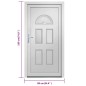 vidaXL Haustür Weiß 88x190 cm PVC vidaXL Haustür Weiß 88x190 cm PVC