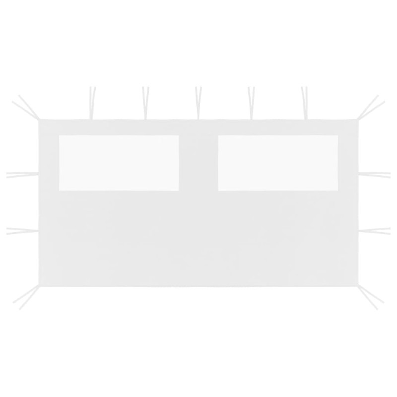 Pavillon-Seitenwand mit Fenstern 4x2 m Weiß Pavillon-Seitenwand mit Fenstern 4x2 m Weiß