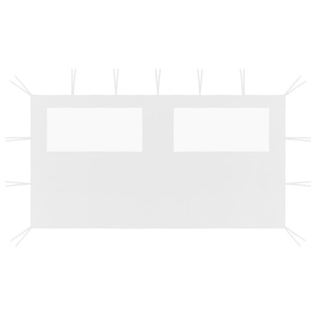 Pavillon-Seitenwand mit Fenstern 4x2 m Weiß