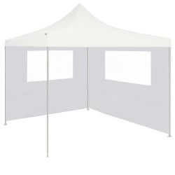 Pavillon-Seitenwand mit Fenstern 4x2 m Weiß