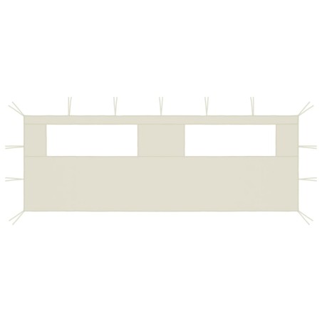 Pavillon-Seitenwand mit Fenstern 6x2 m Creme