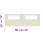 Pavillon-Seitenwand mit Fenstern 6x2 m Creme Pavillon-Seitenwand mit Fenstern 6x2 m Creme