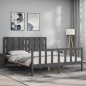Massivholzbett mit Kopfteil Grau 160x200 cm Massivholzbett mit Kopfteil Grau 160x200 cm