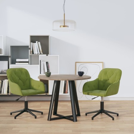 vidaXL Esszimmerstühle 2 Stk. Drehbar Hellgrün Samt