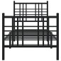 vidaXL Bettgestell mit Kopf- und Fußteil Metall Schwarz 75x190 cm vidaXL Bettgestell mit Kopf- und Fußteil Metall Schwarz 75x190 cm