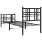 vidaXL Bettgestell mit Kopf- und Fußteil Metall Schwarz 75x190 cm vidaXL Bettgestell mit Kopf- und Fußteil Metall Schwarz 75x190 cm