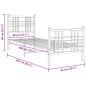 vidaXL Bettgestell mit Kopf- und Fußteil Metall Schwarz 75x190 cm vidaXL Bettgestell mit Kopf- und Fußteil Metall Schwarz 75x190 cm