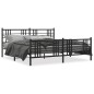 vidaXL Bettgestell mit Kopf- und Fußteil Metall Schwarz 183x213 cm vidaXL Bettgestell mit Kopf- und Fußteil Metall Schwarz 183x213 cm