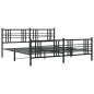 vidaXL Bettgestell mit Kopf- und Fußteil Metall Schwarz 183x213 cm vidaXL Bettgestell mit Kopf- und Fußteil Metall Schwarz 183x213 cm