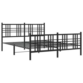 vidaXL Bettgestell mit Kopf- und Fußteil Metall Schwarz 160x200 cm