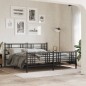 vidaXL Bettgestell mit Kopf- und Fußteil Metall Schwarz 183x213 cm vidaXL Bettgestell mit Kopf- und Fußteil Metall Schwarz 183x213 cm