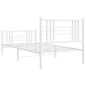 vidaXL Bettgestell mit Kopf- und Fußteil Metall Weiß 100x190 cm vidaXL Bettgestell mit Kopf- und Fußteil Metall Weiß 100x190 cm
