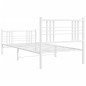 vidaXL Bettgestell mit Kopf- und Fußteil Metall Weiß 107x203 cm vidaXL Bettgestell mit Kopf- und Fußteil Metall Weiß 107x203 cm