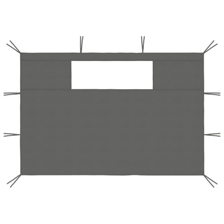 vidaXL Pavillon-Seitenwände mit Fenstern 2 Stk. Anthrazit