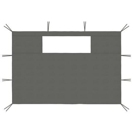 vidaXL Pavillon-Seitenwände mit Fenstern 2 Stk. Anthrazit