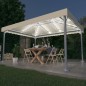 Pavillon mit LED-Lichterkette 400x300 cm Cremeweiß Aluminium Pavillon mit LED-Lichterkette 400x300 cm Cremeweiß Aluminium