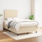 vidaXL Boxspringbett mit Matratze Creme 120x190 cm Stoff vidaXL Boxspringbett mit Matratze Creme 120x190 cm Stoff