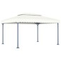 Pavillon mit LED-Lichterkette 400x300 cm Cremeweiß Aluminium Pavillon mit LED-Lichterkette 400x300 cm Cremeweiß Aluminium