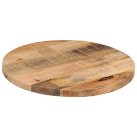 vidaXL Tischplatte Ø 50x1,5 cm Rund Raues Massives Mangoholz