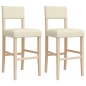 vidaXL Barstühle 2 Stk. Massivholz Gummibaum und Kunstleder vidaXL Barstühle 2 Stk. Massivholz Gummibaum und Kunstleder