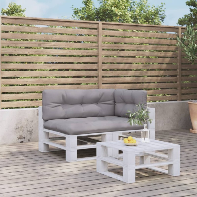 vidaXL Palettenkissen 3-tlg. Grau Stoff vidaXL Palettenkissen 3-tlg. Grau Stoff