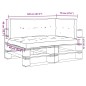 vidaXL Palettenkissen 3-tlg. Grau Stoff vidaXL Palettenkissen 3-tlg. Grau Stoff