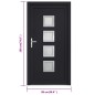vidaXL Haustür Anthrazit 98x190 cm PVC vidaXL Haustür Anthrazit 98x190 cm PVC