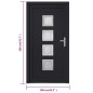 vidaXL Haustür Anthrazit 108x200 cm PVC vidaXL Haustür Anthrazit 108x200 cm PVC