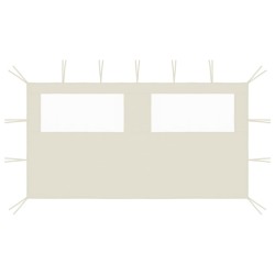 Pavillon-Seitenwand mit Fenstern 4x2 m Creme