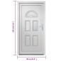 vidaXL Haustür Weiß 88x190 cm PVC vidaXL Haustür Weiß 88x190 cm PVC