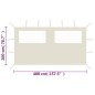 Pavillon-Seitenwand mit Fenstern 4x2 m Creme Pavillon-Seitenwand mit Fenstern 4x2 m Creme