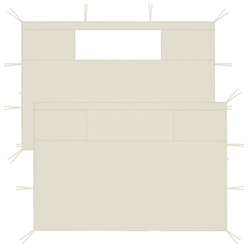 vidaXL Pavillon-Seitenwände mit Fenstern 2 Stk. Creme vidaXL Pavillon-Seitenwände mit Fenstern 2 Stk. Creme