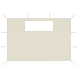 vidaXL Pavillon-Seitenwände mit Fenstern 2 Stk. Creme