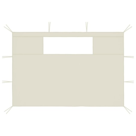 vidaXL Pavillon-Seitenwände mit Fenstern 2 Stk. Creme