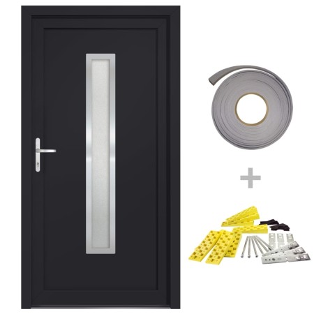 vidaXL Haustür Anthrazit 108x200 cm PVC