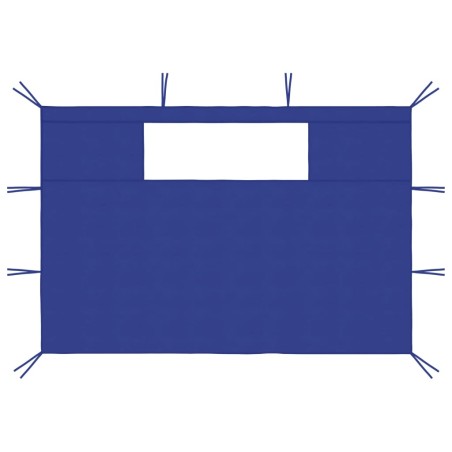 Pavillon-Seitenwände mit Fenstern 2 Stk. Blau