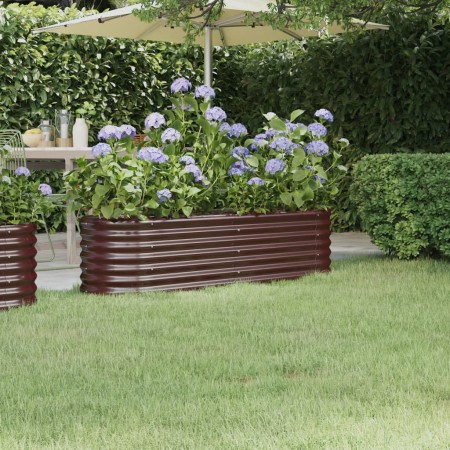 vidaXL Hochbeet Pulverbeschichteter Stahl 152x40x36 cm Braun