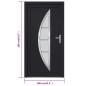 vidaXL Haustür Anthrazit 108x208 cm PVC vidaXL Haustür Anthrazit 108x208 cm PVC