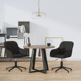 vidaXL Esszimmerstühle 2 Stk. Drehbar Schwarz Samt