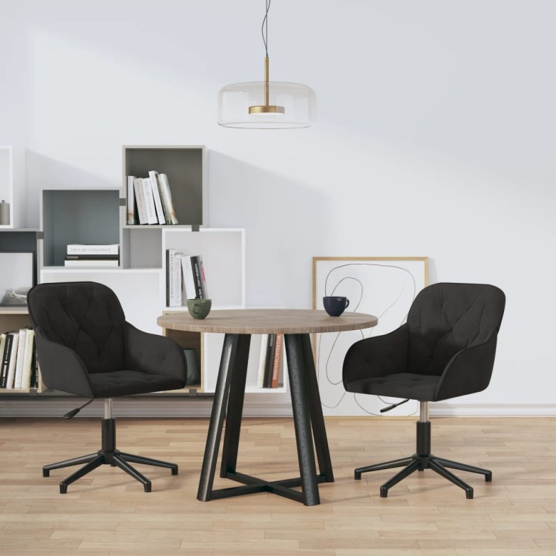 vidaXL Esszimmerstühle 2 Stk. Drehbar Schwarz Samt vidaXL Esszimmerstühle 2 Stk. Drehbar Schwarz Samt