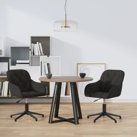 vidaXL Esszimmerstühle 2 Stk. Drehbar Schwarz Samt