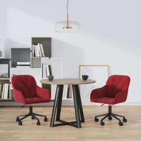 vidaXL Esszimmerstühle 2 Stk. Drehbar Weinrot Samt