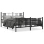 vidaXL Bettgestell mit Kopf- und Fußteil Metall Schwarz 150x200 cm vidaXL Bettgestell mit Kopf- und Fußteil Metall Schwarz 150x200 cm
