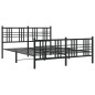 vidaXL Bettgestell mit Kopf- und Fußteil Metall Schwarz 150x200 cm vidaXL Bettgestell mit Kopf- und Fußteil Metall Schwarz 150x200 cm