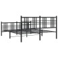 vidaXL Bettgestell mit Kopf- und Fußteil Metall Schwarz 150x200 cm vidaXL Bettgestell mit Kopf- und Fußteil Metall Schwarz 150x200 cm