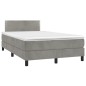 vidaXL Boxspringbett mit Matratze Hellgrau 120x190 cm Samt vidaXL Boxspringbett mit Matratze Hellgrau 120x190 cm Samt
