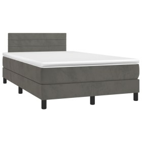 vidaXL Boxspringbett mit Matratze Dunkelgrün 120x190 cm Samt