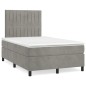 vidaXL Boxspringbett mit Matratze Hellgrau 120x190 cm Samt vidaXL Boxspringbett mit Matratze Hellgrau 120x190 cm Samt